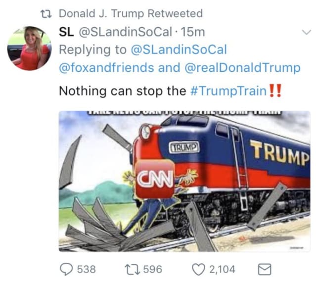 Trump's now-deleted retweet from August 15.