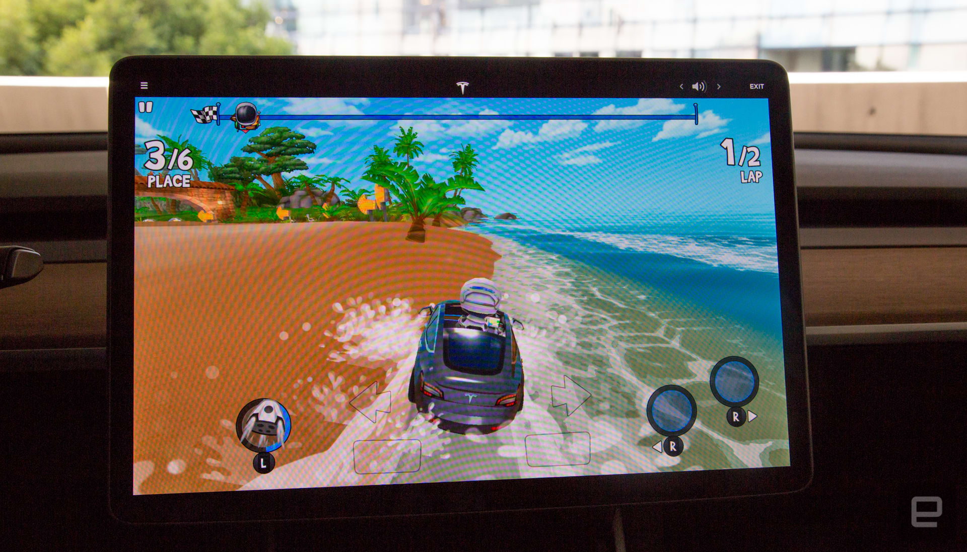 Beach Buggy Racing 2 in a Tesla
