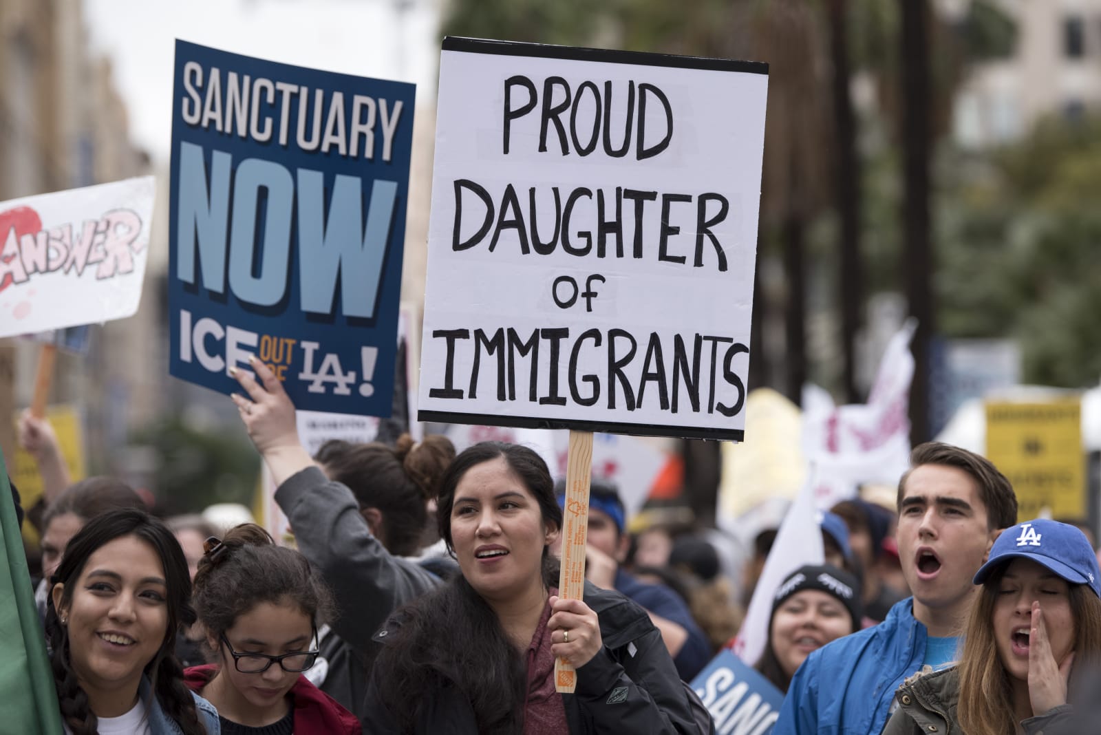March Against Trump's Immigration Policies Takes Place In Los Angeles