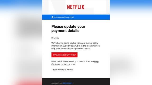 Fake Netflix email