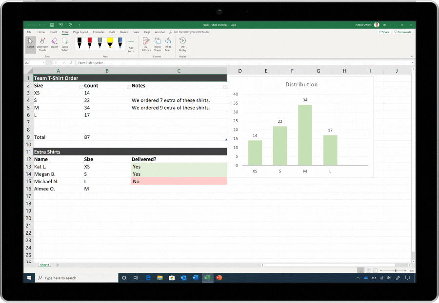 Excel Stylus Support