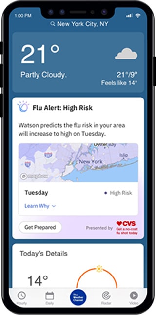 Weather Channel app's Watson-based flu season prediction