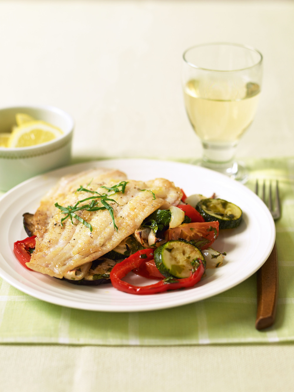 Plaice with Vegetables Provençale recipe