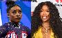 SZA shows off gymnastics skills in a friendly handstand contest with Simone Biles